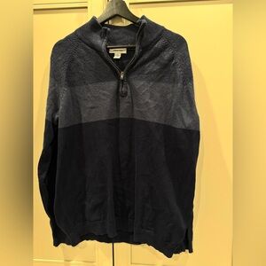 Calvin Klein Men's Zip-Up Sweater in Navy and Charcoal